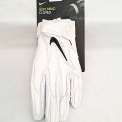 Nike Superbad White Knit Padded Football Gloves 