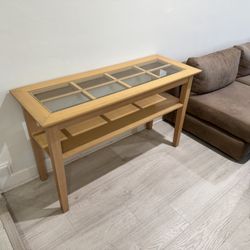 Wood And Glass Console Table