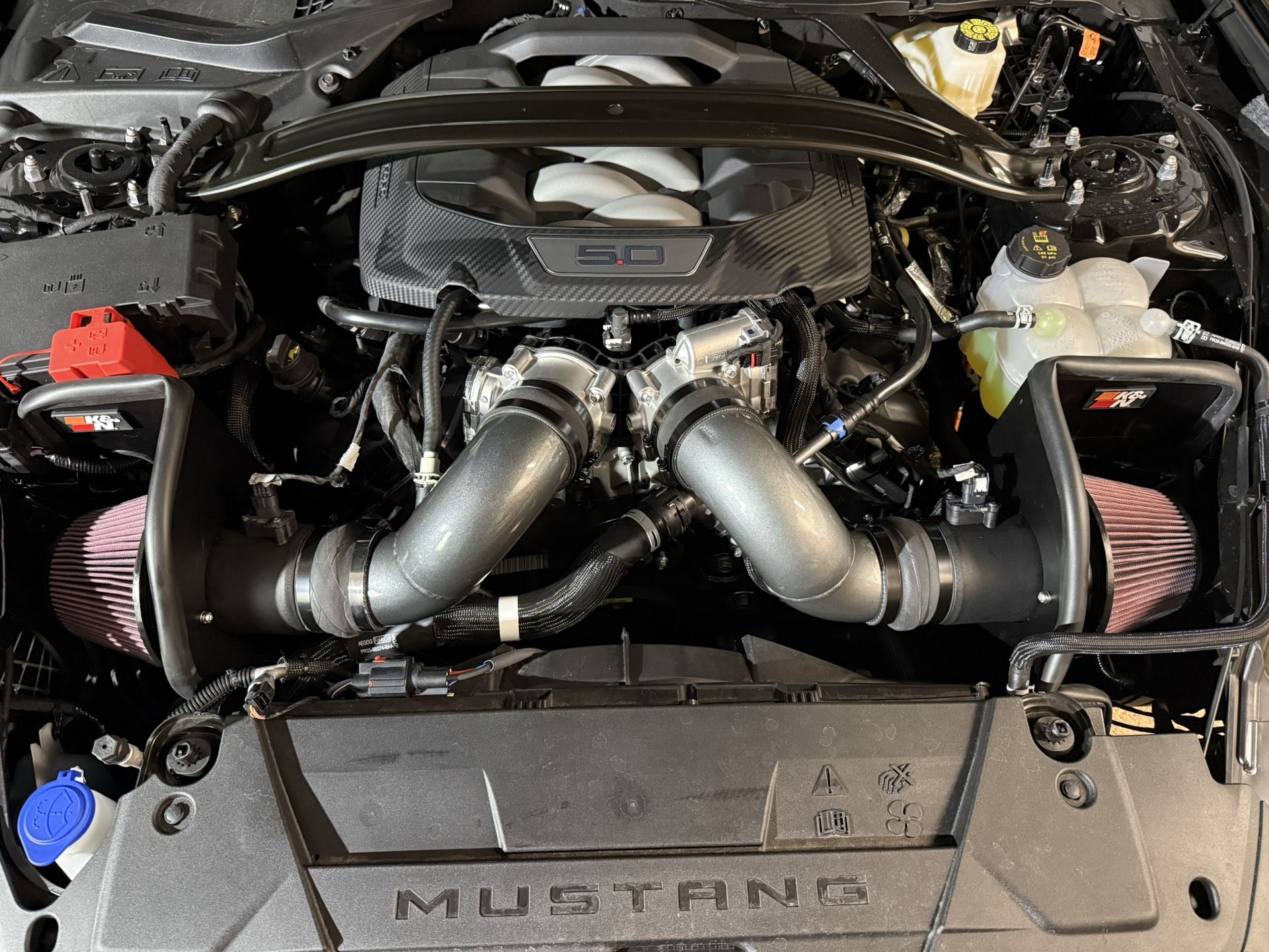 K&N Cold Air Intake System: High-Flow Air Filter, Increase Performance & Acceleration: Compatible with 2024-2025 Ford: Mustang, 69-3541TC