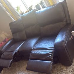 2 set of recliners sofa 3 seaters leather 