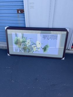 Framed Floral Asian Art