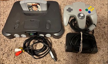Nintendo 64 Console w/controller and wires & Golden eye 007 video game