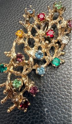 vintage Mid-Century brutalist branch/coral "Tree of Life" brooch by the Providence