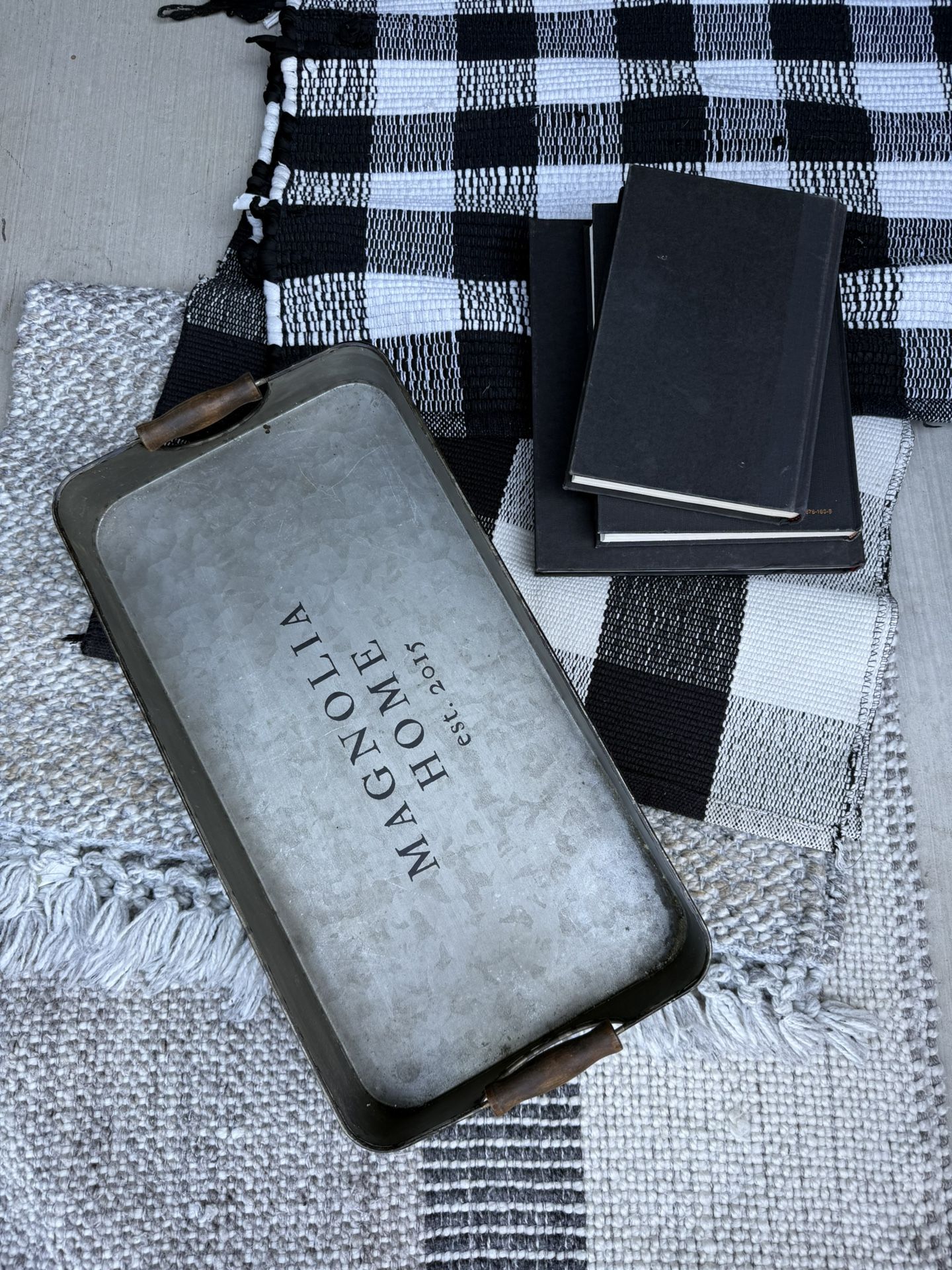 Magnolia Home Metal Tray And Black Books 