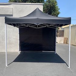 (NEW) $109 Heavy-Duty 10x10 FT Canopy with (1 Sidewall) EZ PopUp Party Tent w/ Carry Bag (Red, Blue)