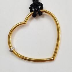 Large Gold Plated Sterling silver Heart