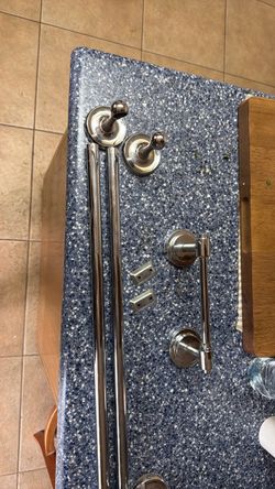 Chrome Bathroom Accessories Set, toilet, 2 towel bars