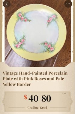 Vintage Hand painted Porcelain Plates, Pedestal, Tea Cup, Sugar/Creamer Set