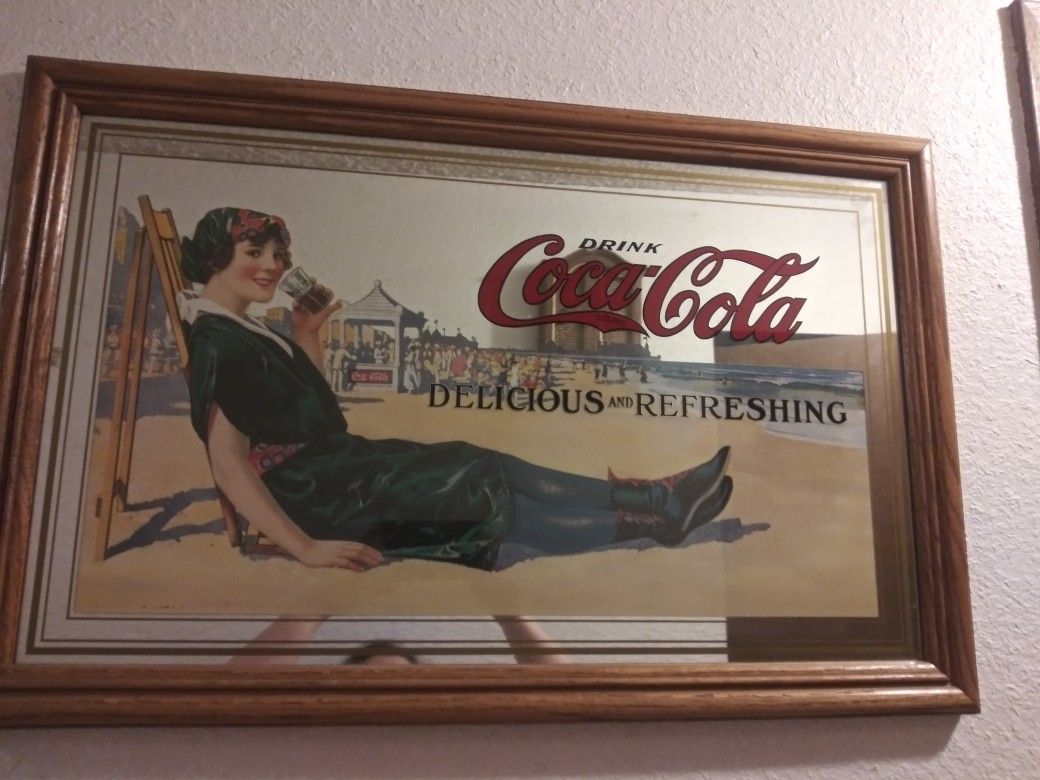 Vintage Coca-Cola Framed Mirror