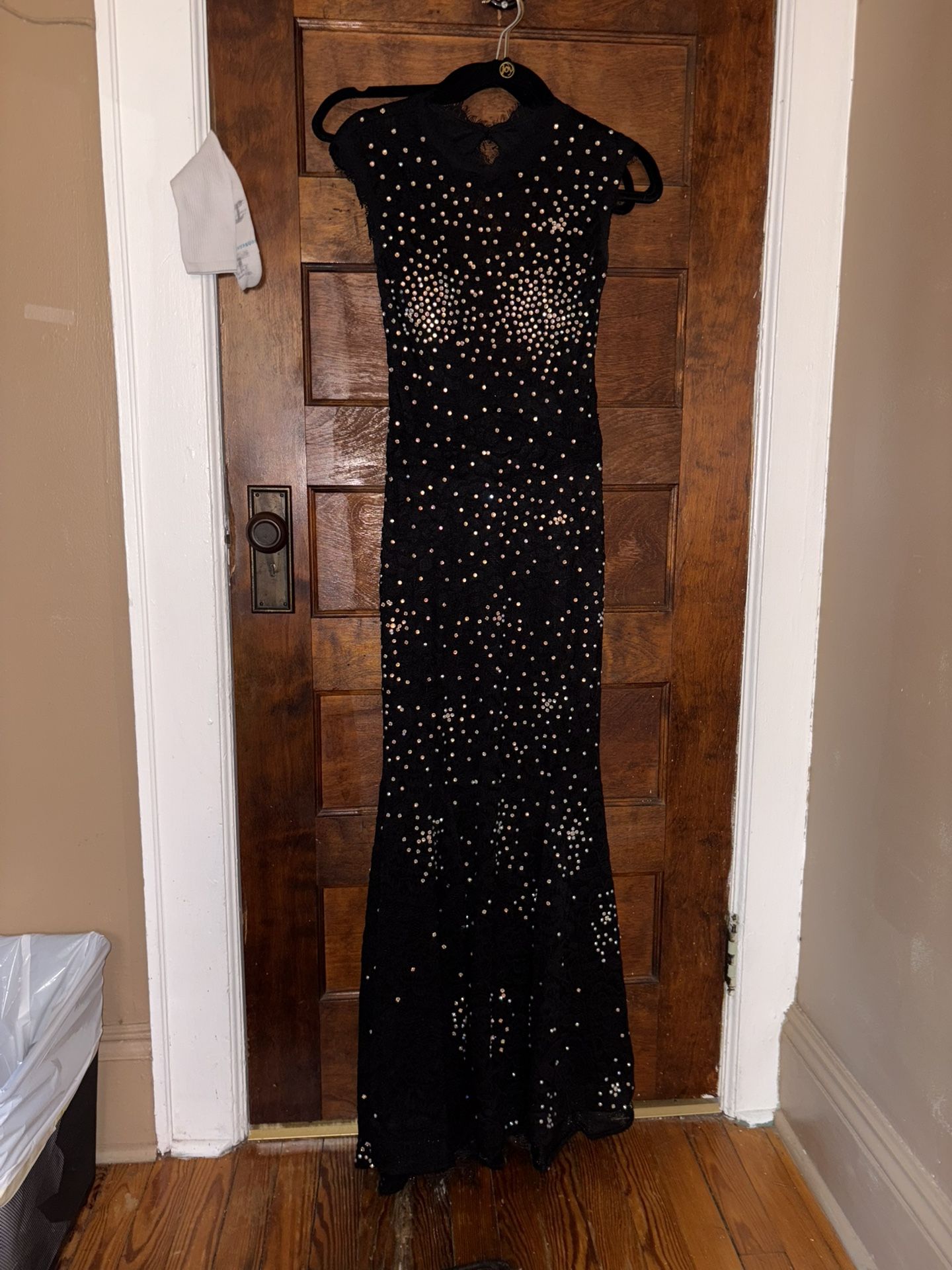 Custom mermaid Cut Gown With Rhinestones
