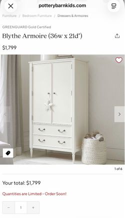 Pottery Barn Kids Blythe Crib & Armoire Set – French White