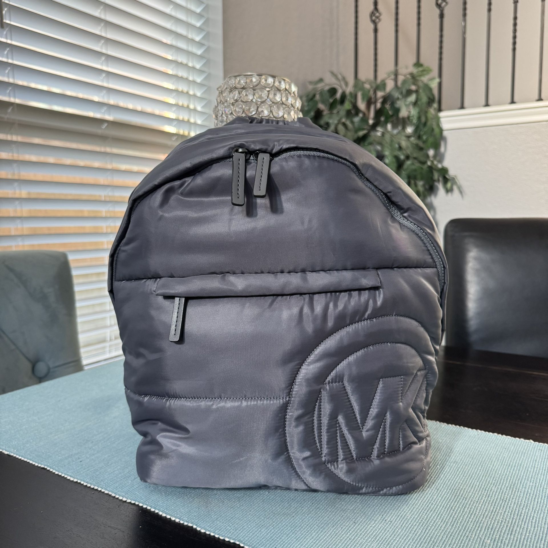 Michael Kors Quilted Metallic Nylon Backpack