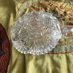 Heavy Cut Leaded Crystal Candy Dish 