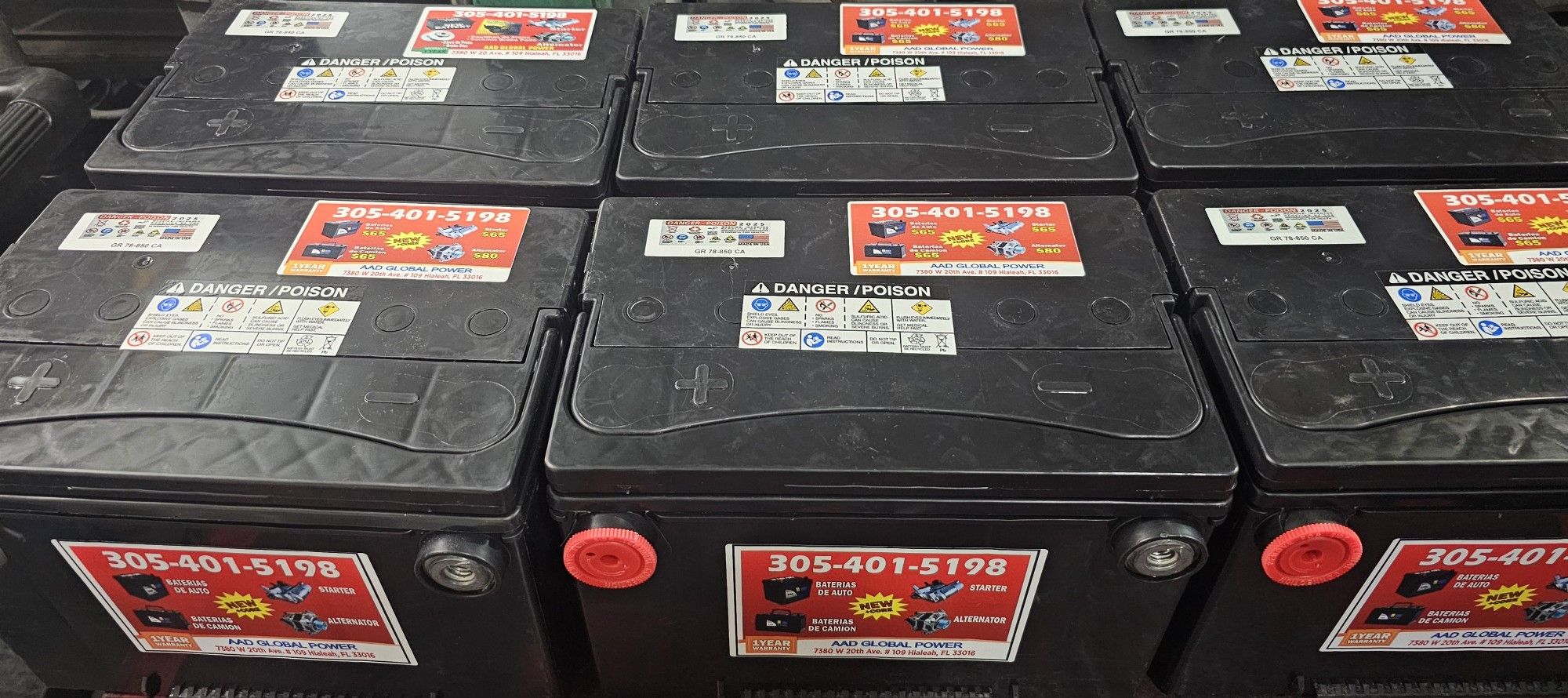New battery of Group-78, 1-year warranty 
