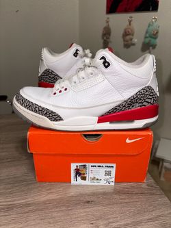 Size 10 - Air Jordan 3 Retro Hall of Fame White Red
