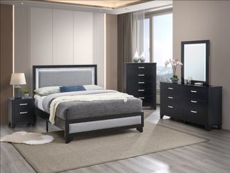 4 PC BEDROOM SET NEW IN BOX (MATTRESS AND CHEST SOLD SEPARATELY)