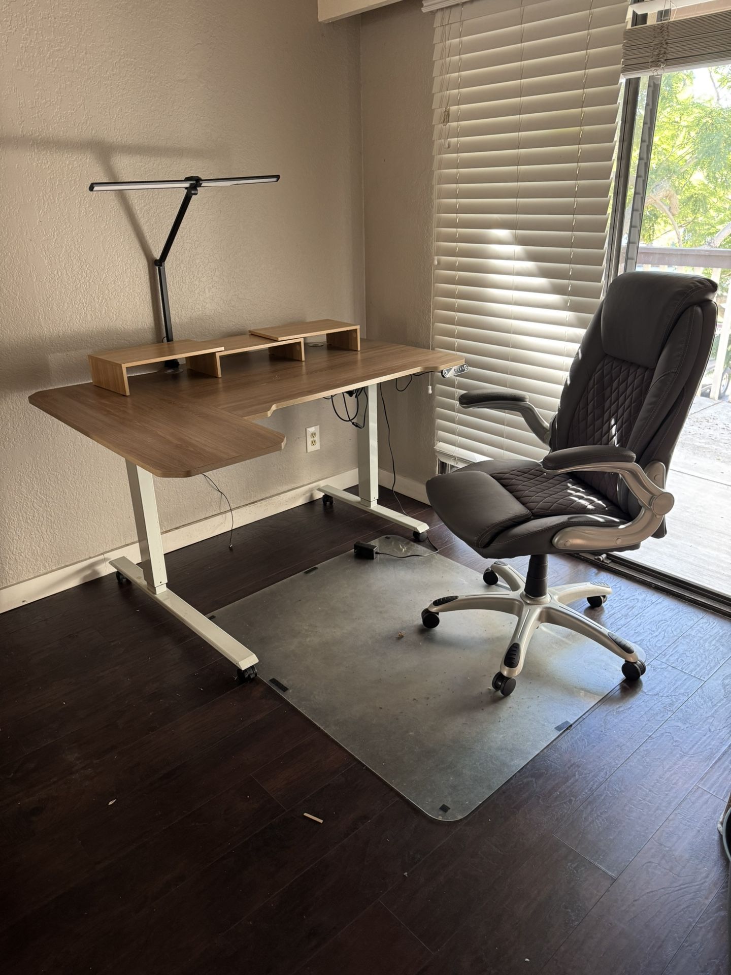 Electric Height Adjusting Desk And Chair Plus Matt for Sale in