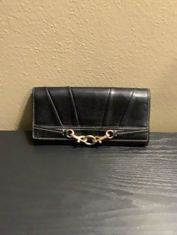 Coach Large Black Leather Wallet 