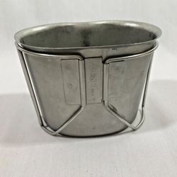 US Military Metal Canteen Cup w/ Butterfly Wire Handle US 1989 wwm