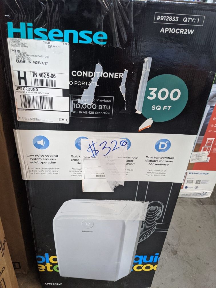 New portable ac unit hisense 10,000 btu