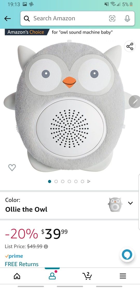 WavHello Portable Baby Sleep Soother - Rechargeable Bluetooth Noise Machine Travel Sound Speaker Great for Cribs, Strollers, Car Seat and More - Ollie