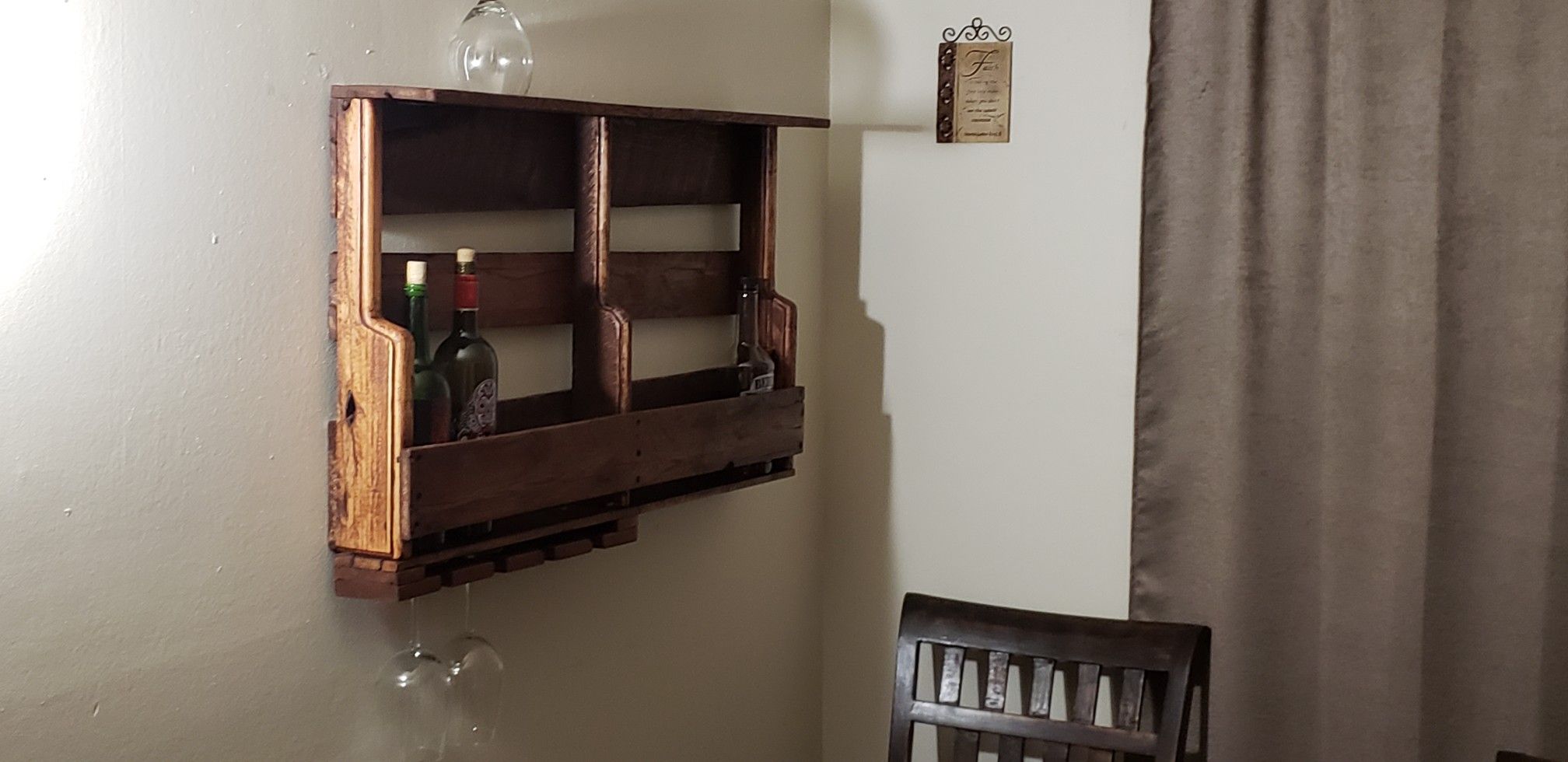 Hand made wall mount wine rack