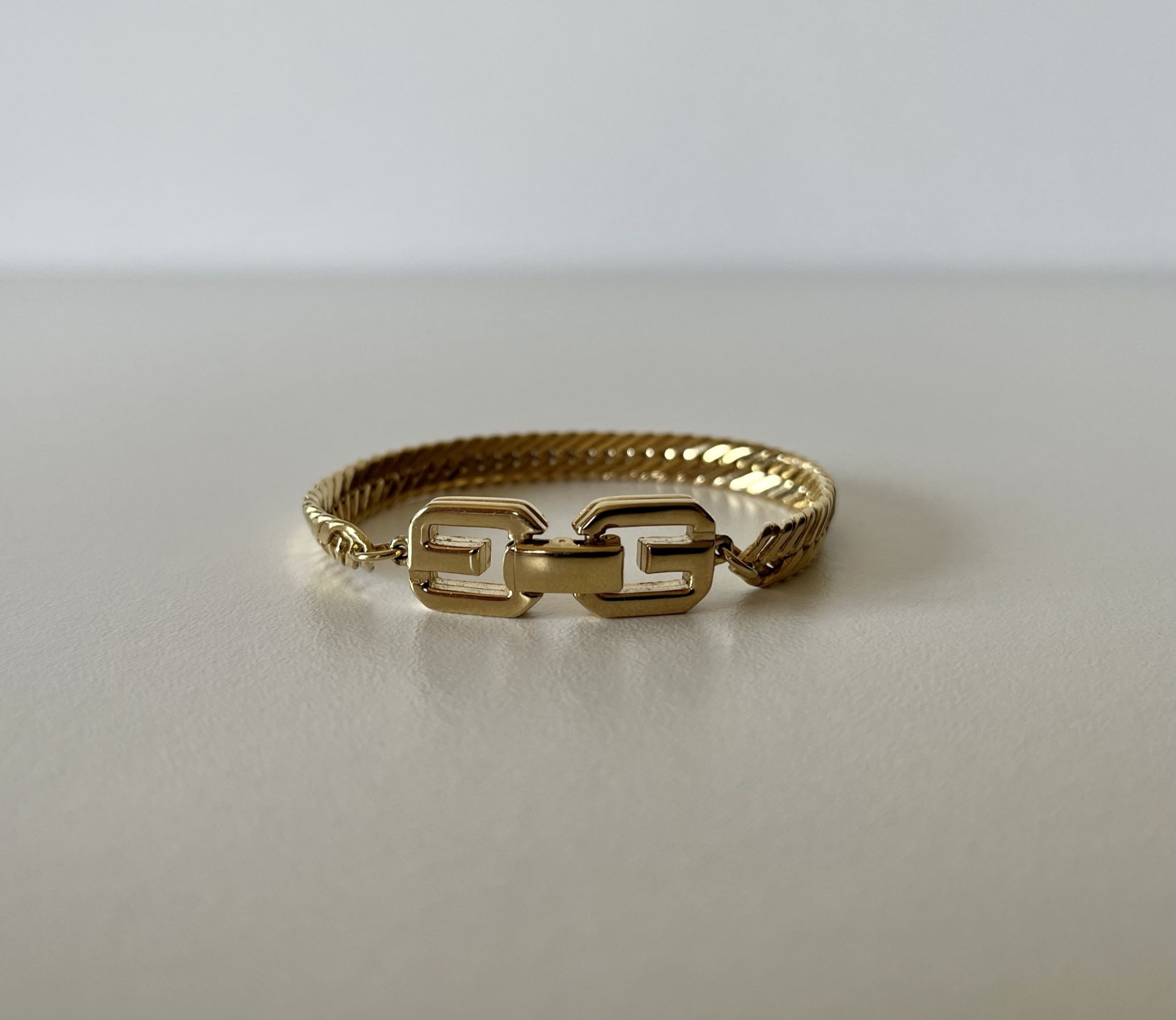 Gold-toned Herringbone Chain Bracelet