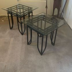Glass top end tables