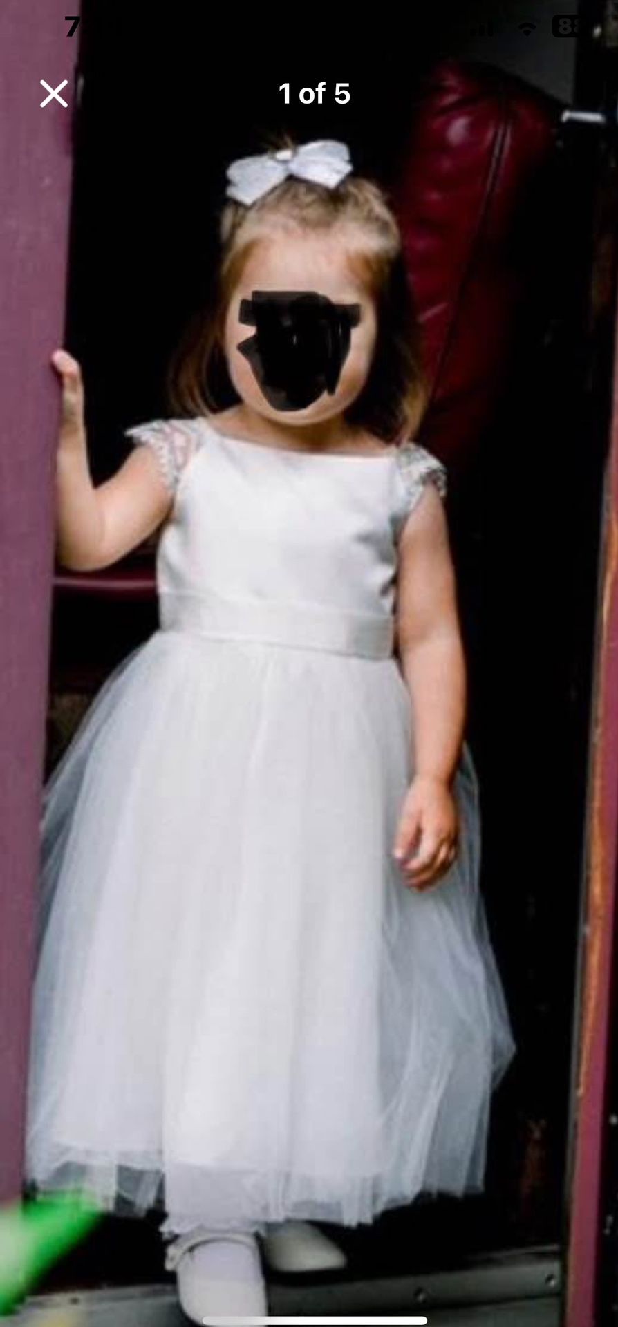Flower Girl Off White Dress 2T David’s Bridal