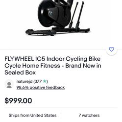 FLYWHEEL IC5 Indoor Cycling Bike Cycle Home Fitness - Brand New in Sealed Box