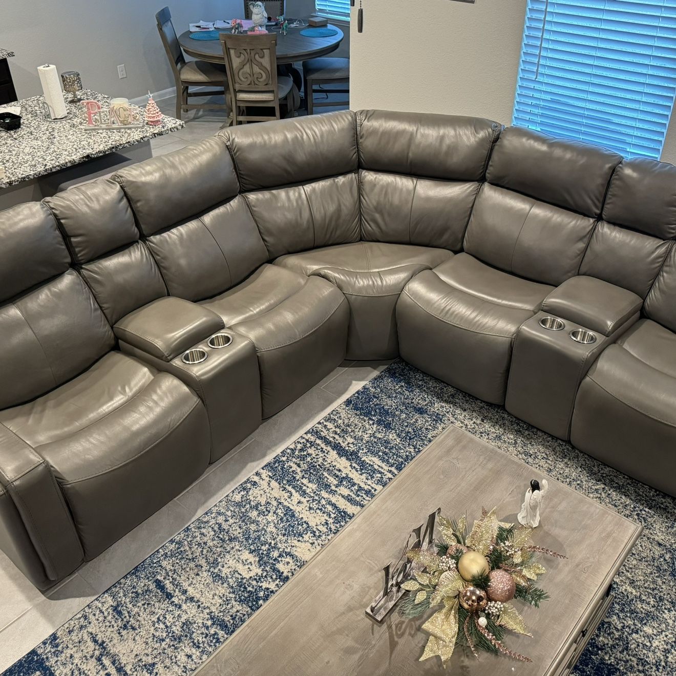 Leather sectional 