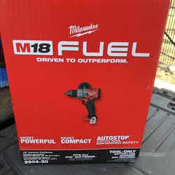 Brand New Milwaukee M18 FUEL 18V Lithium-Ion Brushless Cordless 1/2 in. Hammer Drill/Driver (Tool-Only)