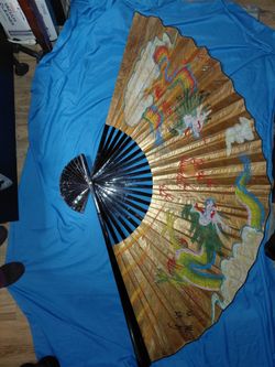 Large Decorative Asian Dragon Folding Fan