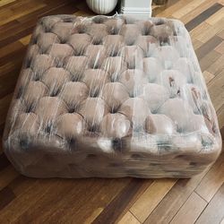 Blush Pink Velvet Ottoman 