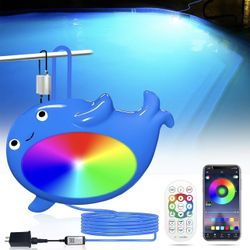 Daymeet LED Pool Lights, 18W RGB Dimmable Underwater Submersible Lights for Inground Pools Waterproof IP68, Music Sync Color Changing 12V Pool Lights 