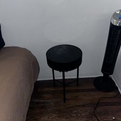 Black Glass And Metal Side Tables