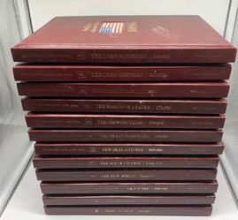 Set of 12 Leather Bond Time Life Books The Life History of the United States
