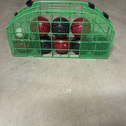 Vintage Sportcraft Bocce Ball Set With Metal Carrying Case 