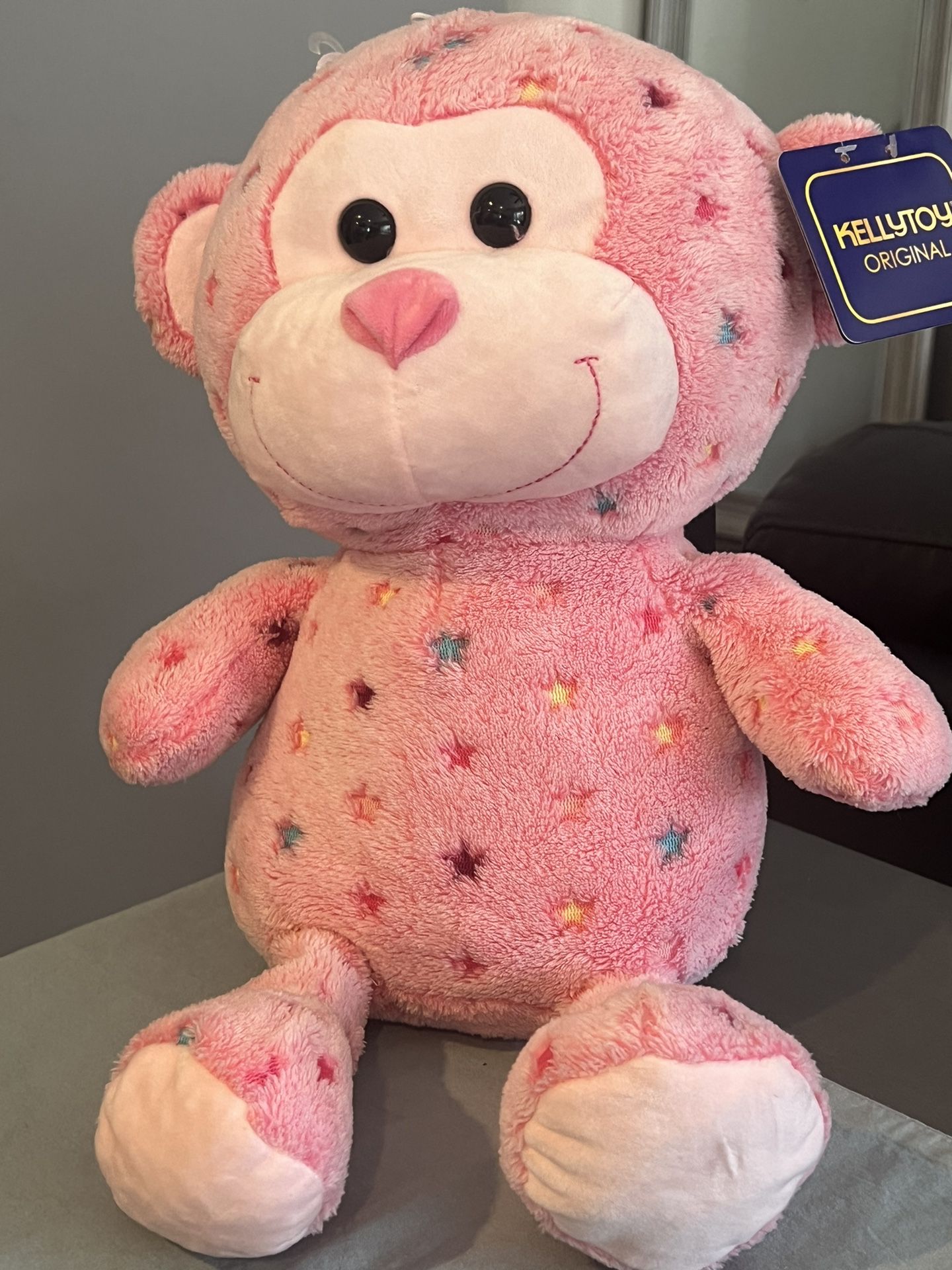 Kelley Toy Pink Monkey Plushie 
