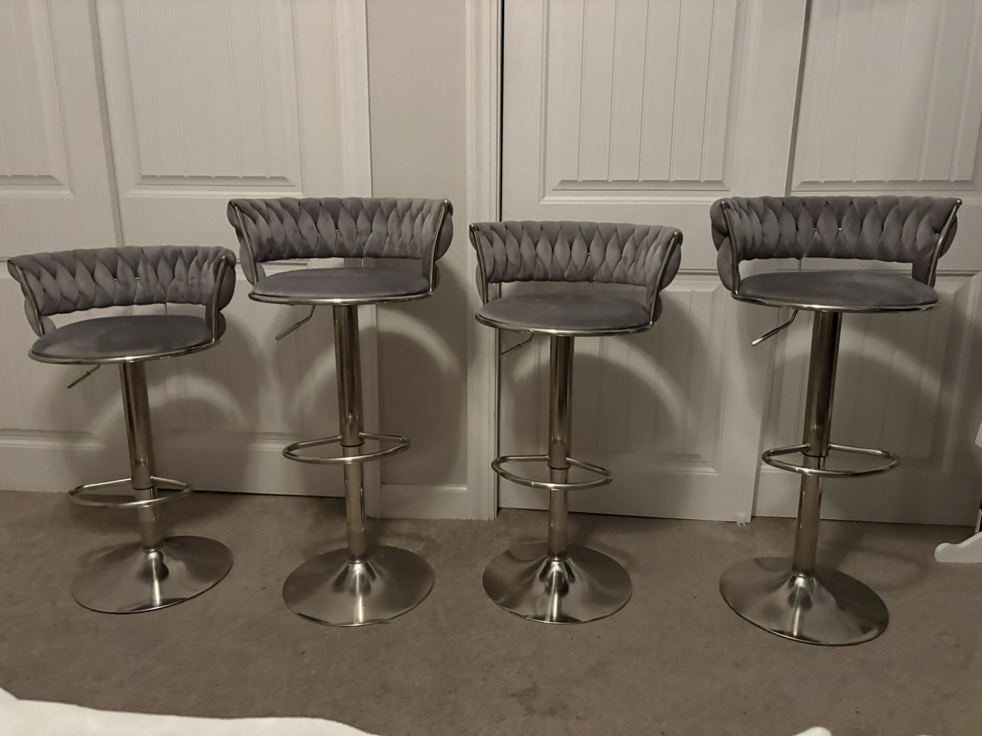 Grey Velvet Barstools