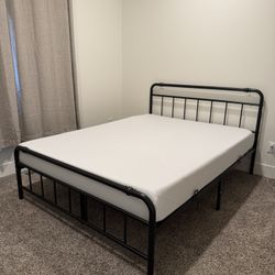 Queen Bed And Metal Bed Frame 