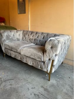 Gray love seat
