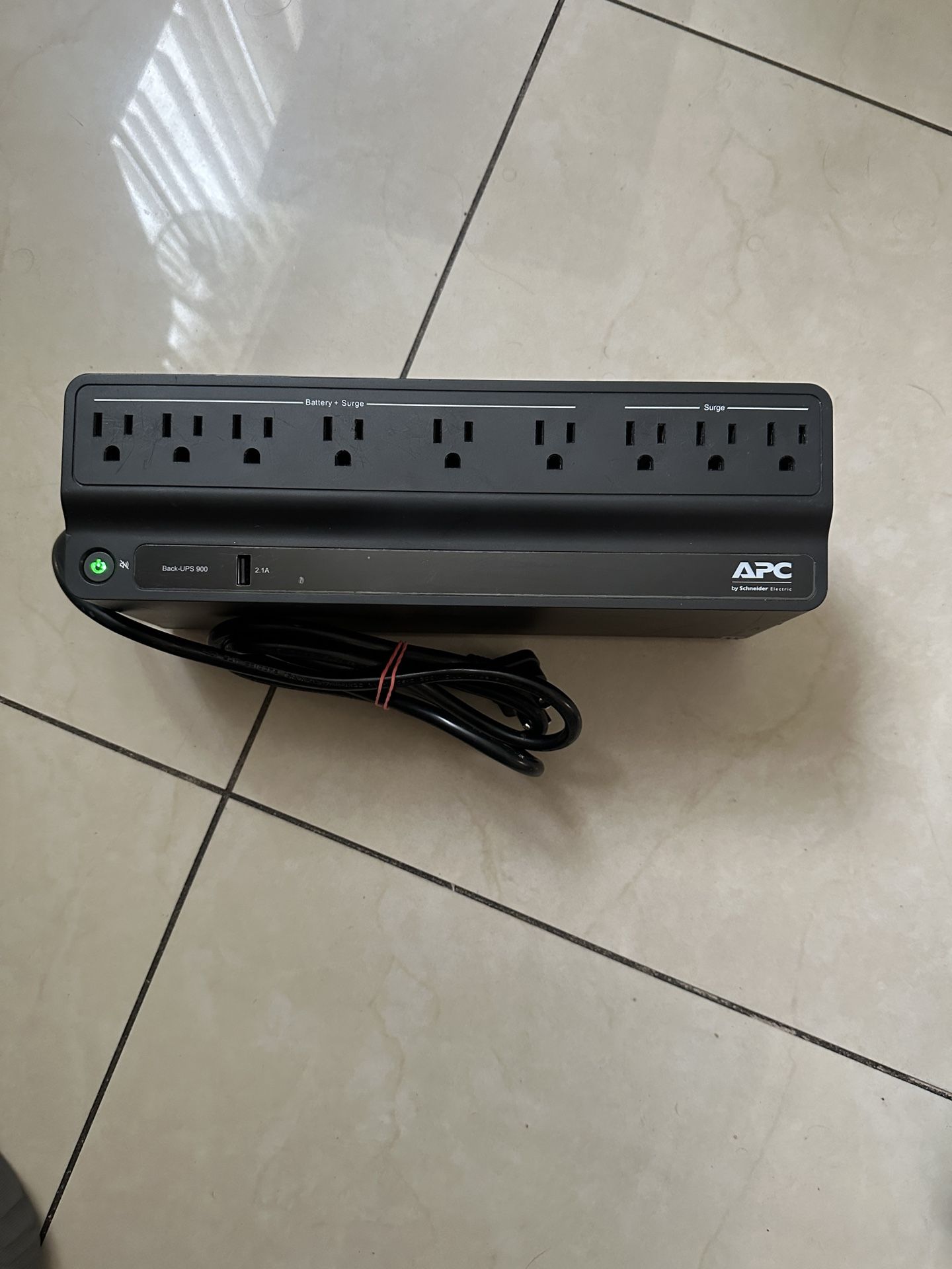 APC® Back-UPS 900 9-Outlet/1-USB Battery Backup And Surge Protector, BVN900M1, Black
