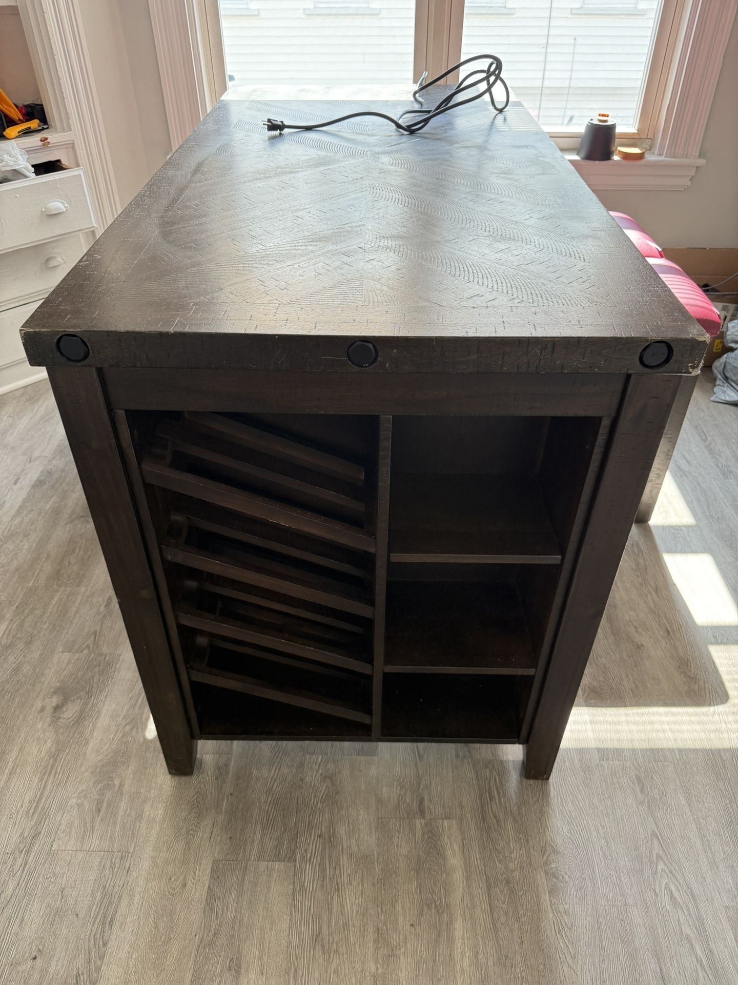 Wood Kitchen Table W/power.