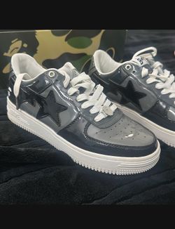 BAPE LOW 8.5 BLACK GRAY WHITE