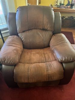 Two Power recliners faux leather. Work fine
