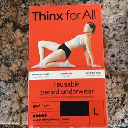 Thinx for All Women's Super Absorbency Cotton Brief Period Underwear Size Large 