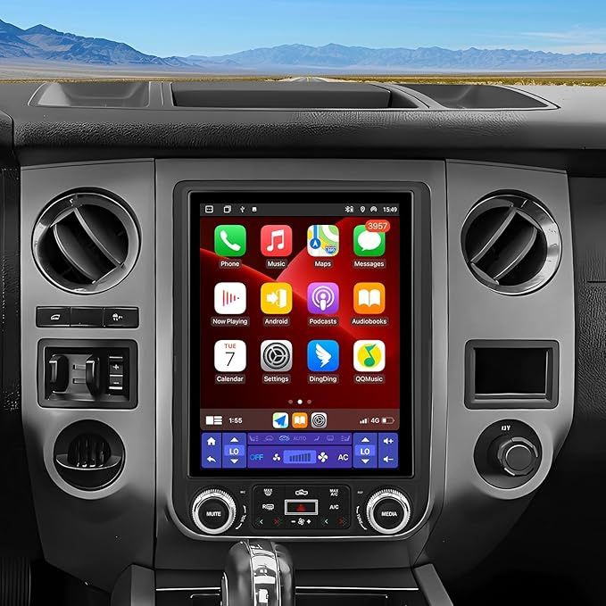 Car Stereo Radio Ford Expedition 2015-2017 Wireless CarPlay Android Auto, Bluetooth, GPS, WiFi, 12.1 Inch Tesla Style Touch Screen Head Units, YouTube