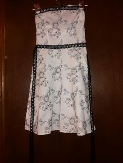 Black and White Dress with lace sash