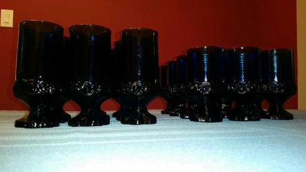 Franciscan Madeira Blue Ice Tea Glasses and Water Goblets